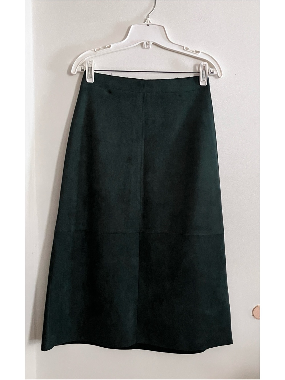 Zero Green Micro-Suede A-Line Paneled Midi Skirt Women’s UK 6 / US 2